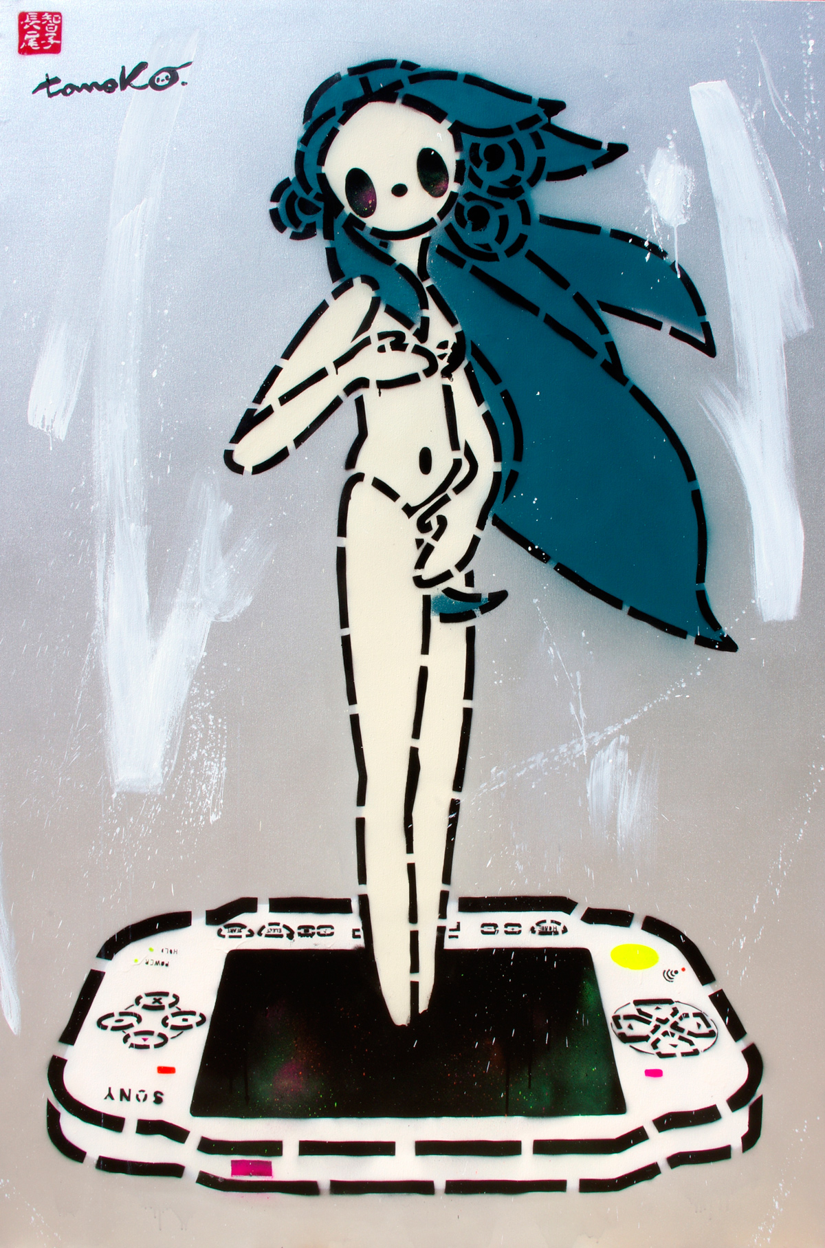 THE BIRTH OF VENUS WITH PSP 2016 STENCIL ON CANVAS